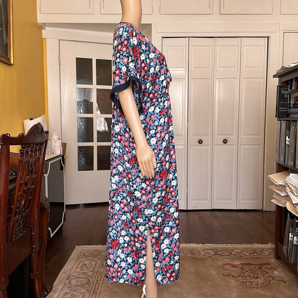 Kate Spade Daisy Shadows Caftan Dress in Blue Oversized Size M
